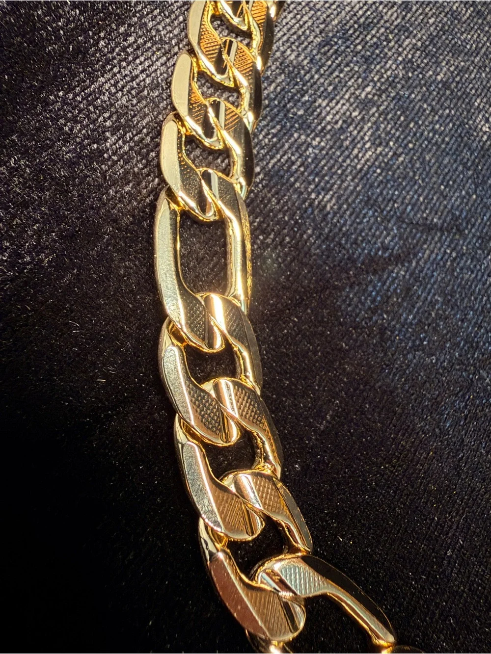 Diamond Cut Figaro 20in 12MM 14K Stamped Gold Filled Necklace BRAND NEW